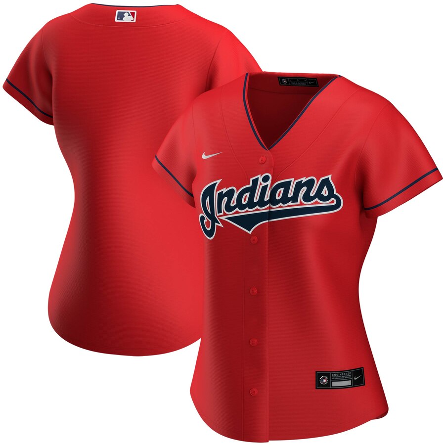 Custom Cleveland Indians Nike Women Alternate 2020 MLB Team Jersey Red